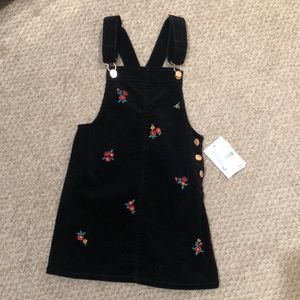 Corduroy skirt overalls